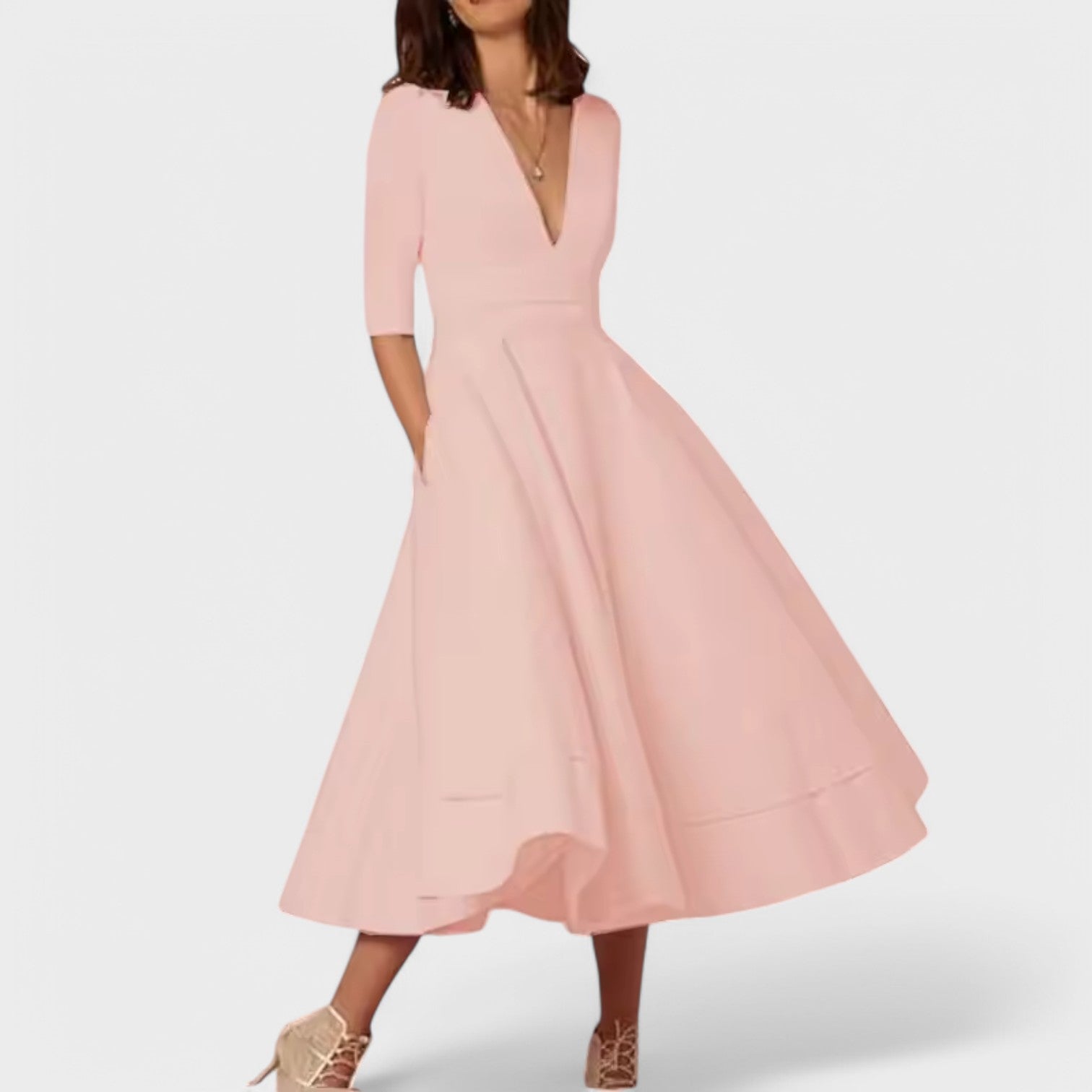 Alejandra - Vestido elegante con escote en V