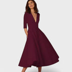 Alejandra - Vestido elegante con escote en V