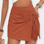 Adriana - Pantalones Cortos de Cintura Alta con Falda