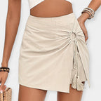 Adriana - Pantalones Cortos de Cintura Alta con Falda