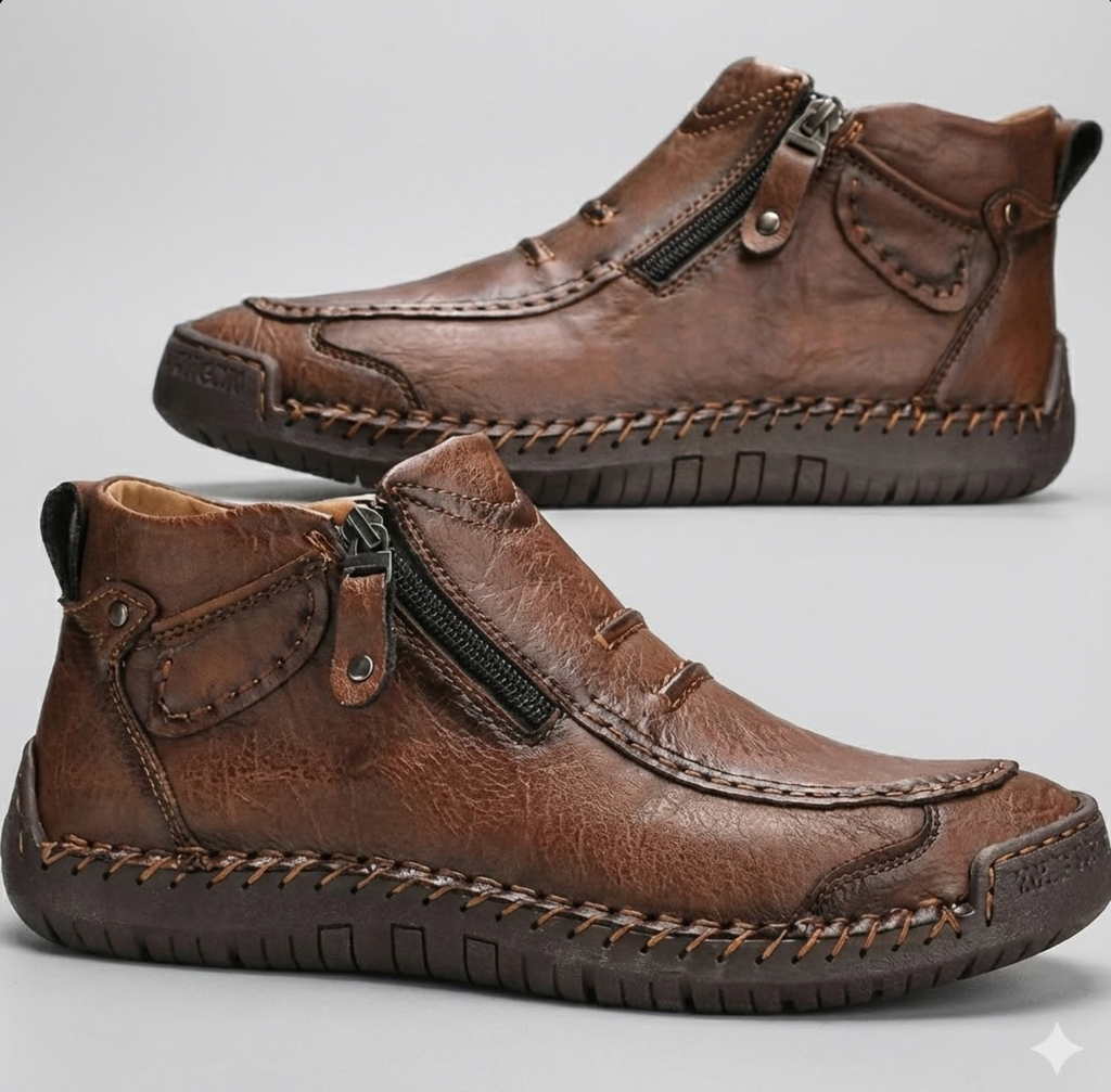 Alejandro - Botas de piel natural para hombres con cierre lateral