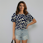 Aitana - Blusa casual con escote redondo