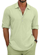 Archie | Camisa clásica de mezcla algodón-lino atemporal