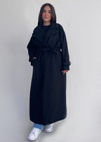 Abrigo largo con cinturón